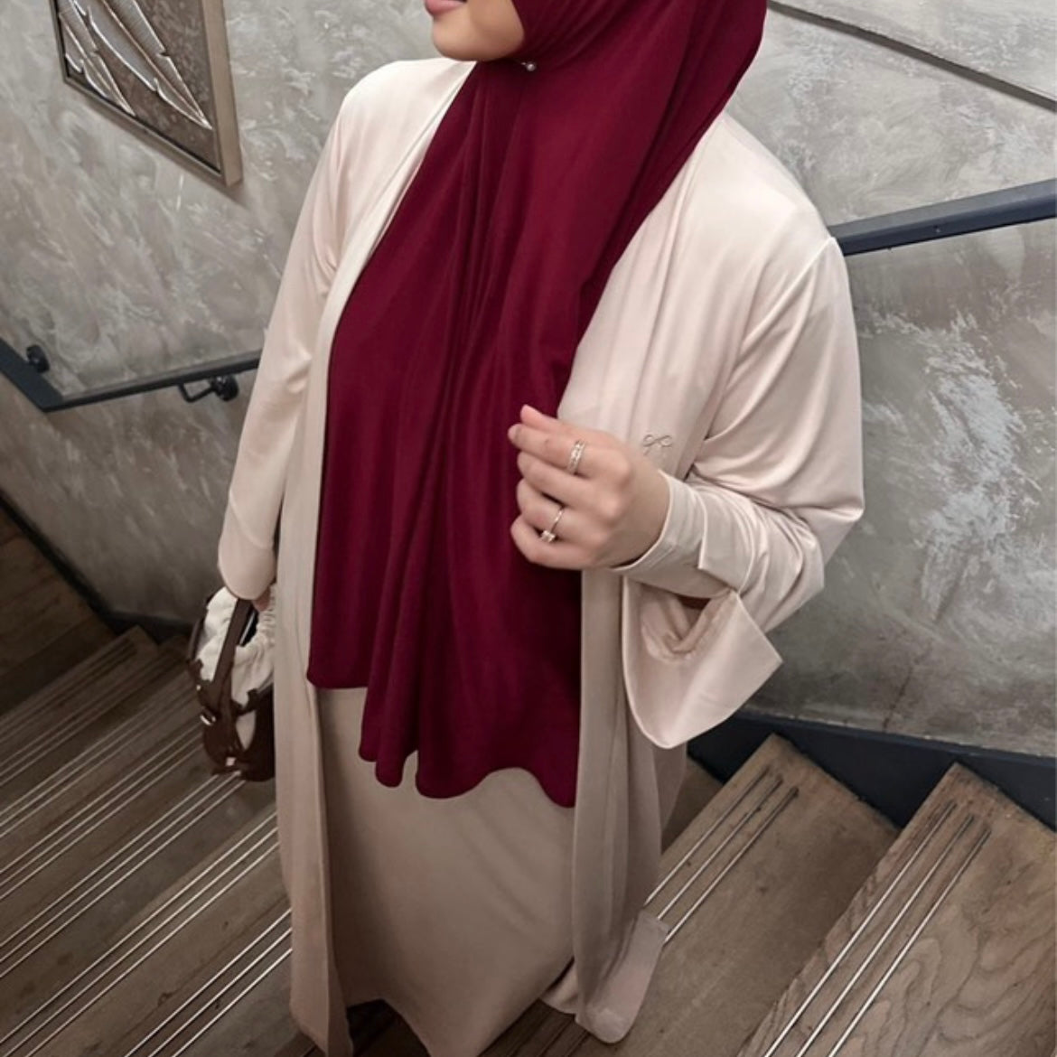 Tweedelige jersey abaya sets
