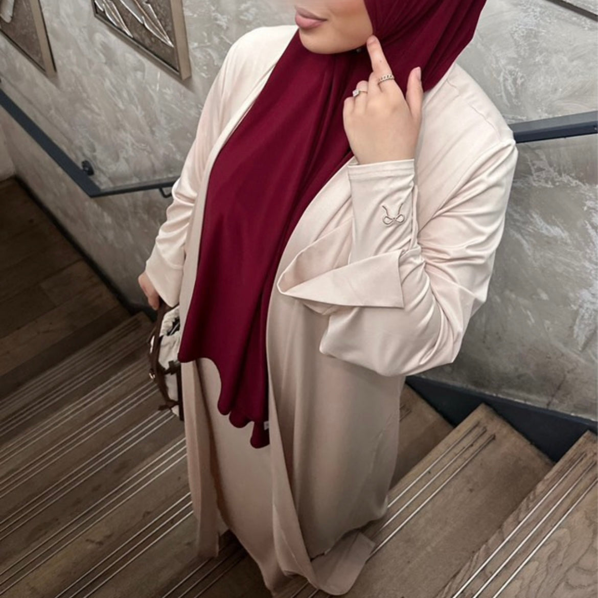 Tweedelige jersey abaya sets